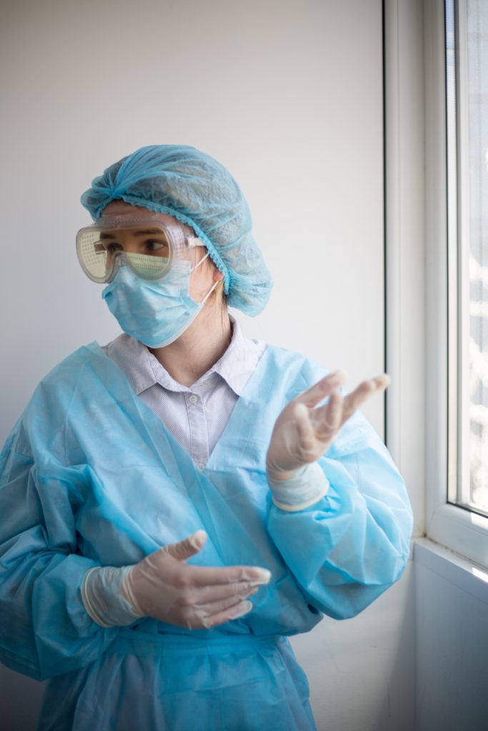 Photo of a nurse wearing protective gear