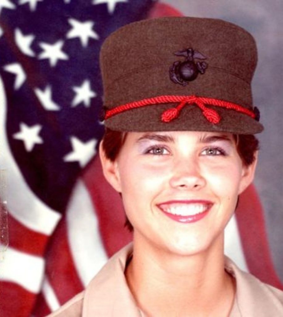 Photo of Darlene during her service in the Marine Corps