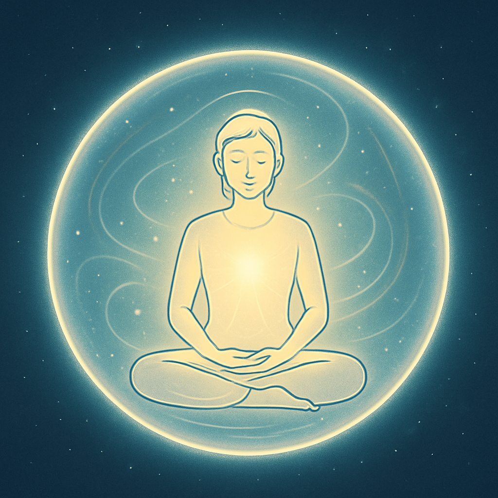 Illustration of a person meditating